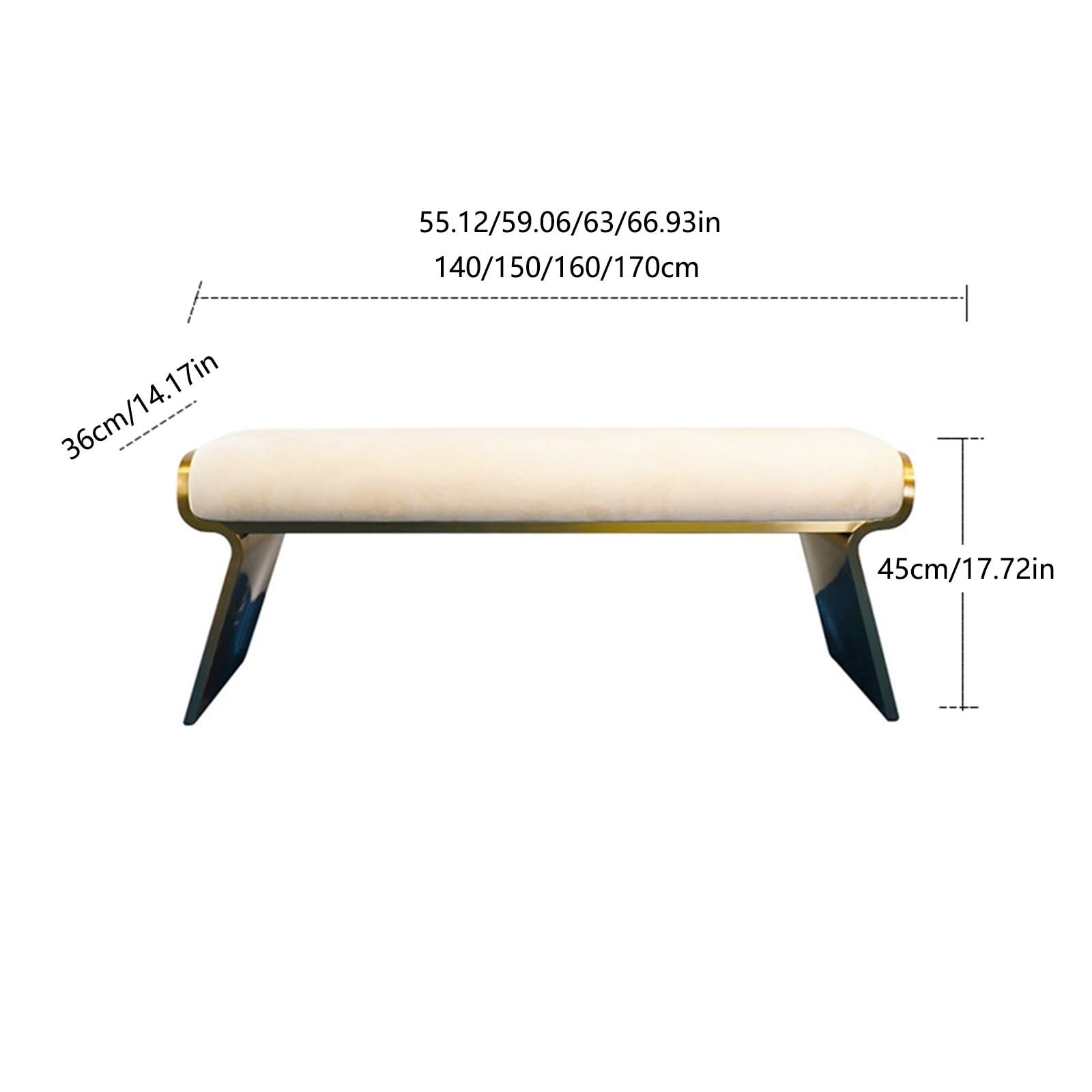 Foot Stool For Bed Bed Stool, Modern Upholstered Bed End Bench For Bedroom, Footstool Seat By Window, Shoe Changing Stool for Entrance Living Room Bed Step Stools For High Beds(160*36*45cm)