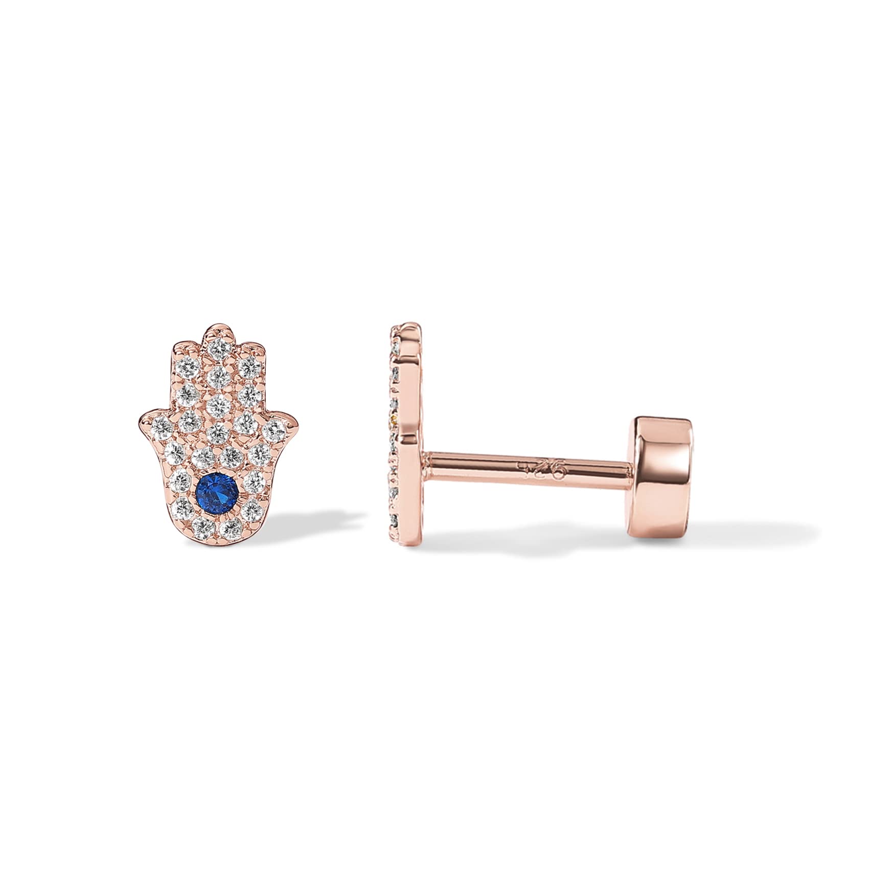 PAVOI14K Gold Plated Solid 925 Sterling Silver Post Flat Back Stud Earrings for Women | Cartilage Helix Piercing