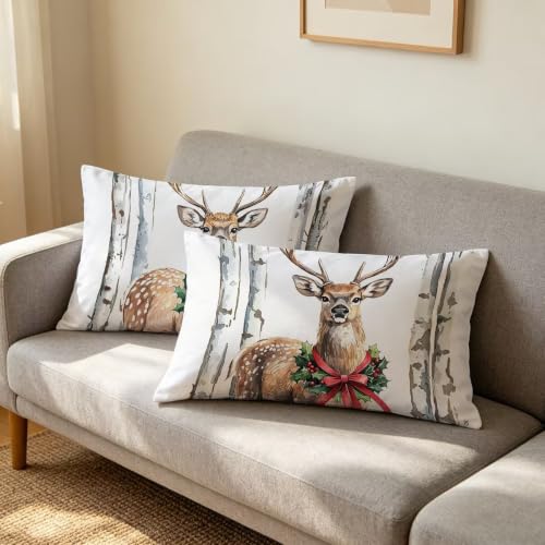 Housse de coussin de Noël 40x80 cm rectangulaire pour protéger le canapé du salon