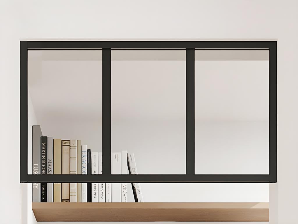 Vente-unique - Imposte Atelier en Aluminium thermolaqué - L73 x H40 cm - Noir - Bayview