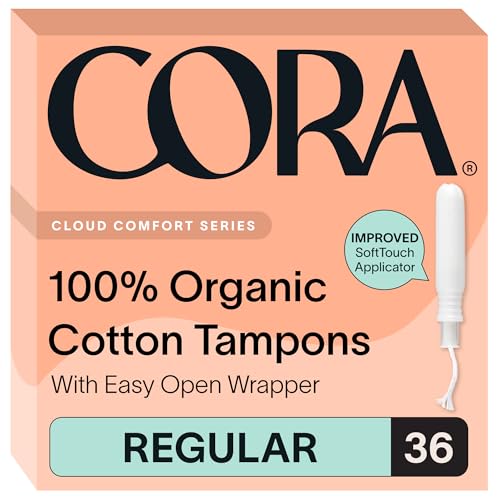 Cora Organic Cotton Tampons (36 Regular Tampons)