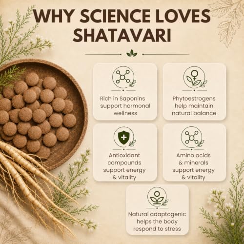 Image of Earthen Story Certified Organic Shatavari Tablets (120) | Lab Tested for 190+ Pesticides | Asparagus Racemosus Root for Hormonal Balance, Vitality & Feminine Wellness | Vegan, Non-GMO