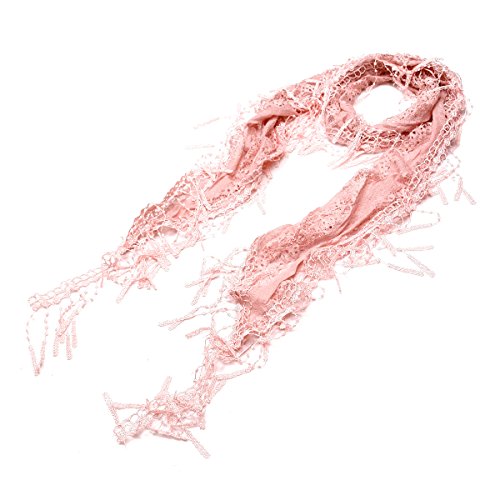 TrendsBlue Elegant Sheer Lace Fashion Fringe Scarf2