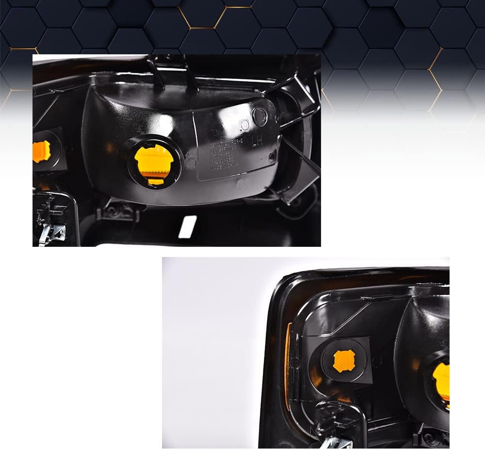 PIT66 Headlight Trim Bezel with Parking Turn Signal Light,Compatible with 2008-2014 Ford E150 E250/2008-2019 E350 Super Duty Headlamps Trim Bezel Front Left Side