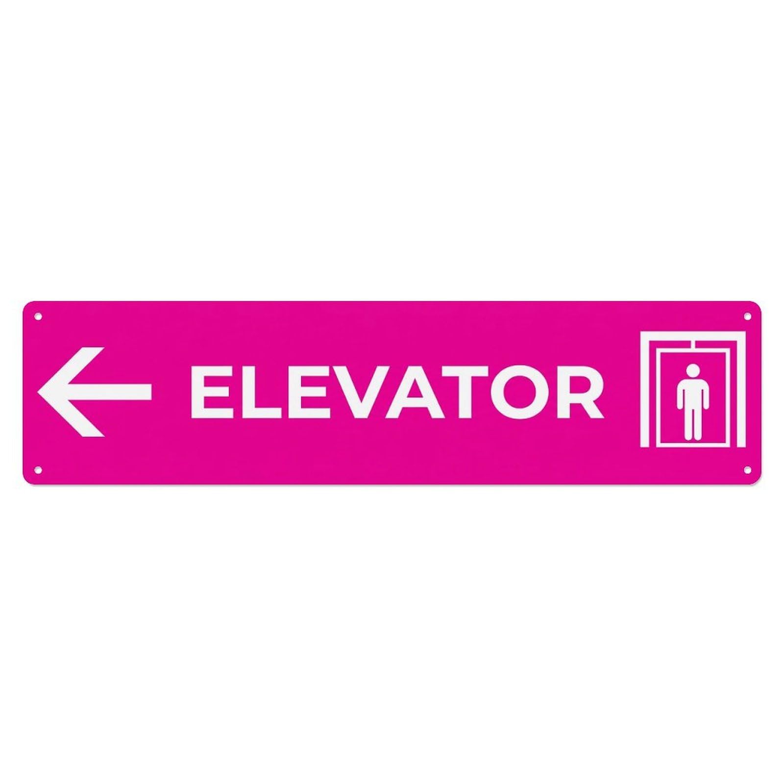 Okahys 4X16inch(10X40cm) Elevator Left Arrow Direction Metal Tin Sign