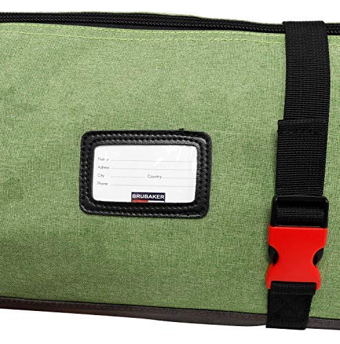 BRUBAKER Carver Performance Ski Bag for 1 Pair of Skis and Poles - Green Black - 74 3/4 Inches / 190 Cm