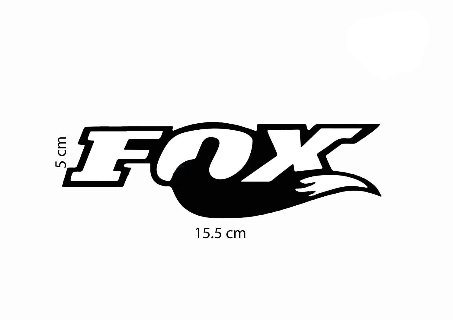 Car Stickers Exterior for Sides Hood Bumper Vinyl Die Cut Black Color Fox Racing Company with Tail Standard Decals L X H 15.50 cm X 5.00 cm