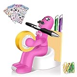 Multifunktional: Der niedliche Mann könnte einen Stift in seinem Mund halten, die Toilettenschüssel enthält Notizblockhalter, Platz für Büroklammern und versteckte Nachrichten, während der Spülkasten ein praktischer Stifthalter ist. Und der magnetische Gesäß hält Büroklammern.