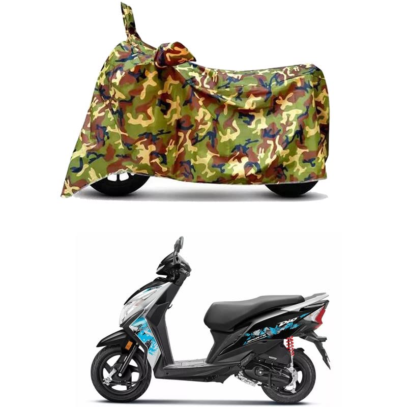 Image of Waterproof 100% PVC Coated Bike Scooty Two Wheeler Body Cover Compatible for Honda Dio Sports BS6 /UV-Rays /Heat Protection /Birds Dropping /Scratchproof /Dust Proof [6X6 Jungle Print]