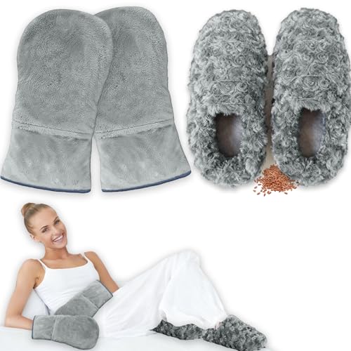 Microwavable Hand & Foot Warmers Set with Washable Covers