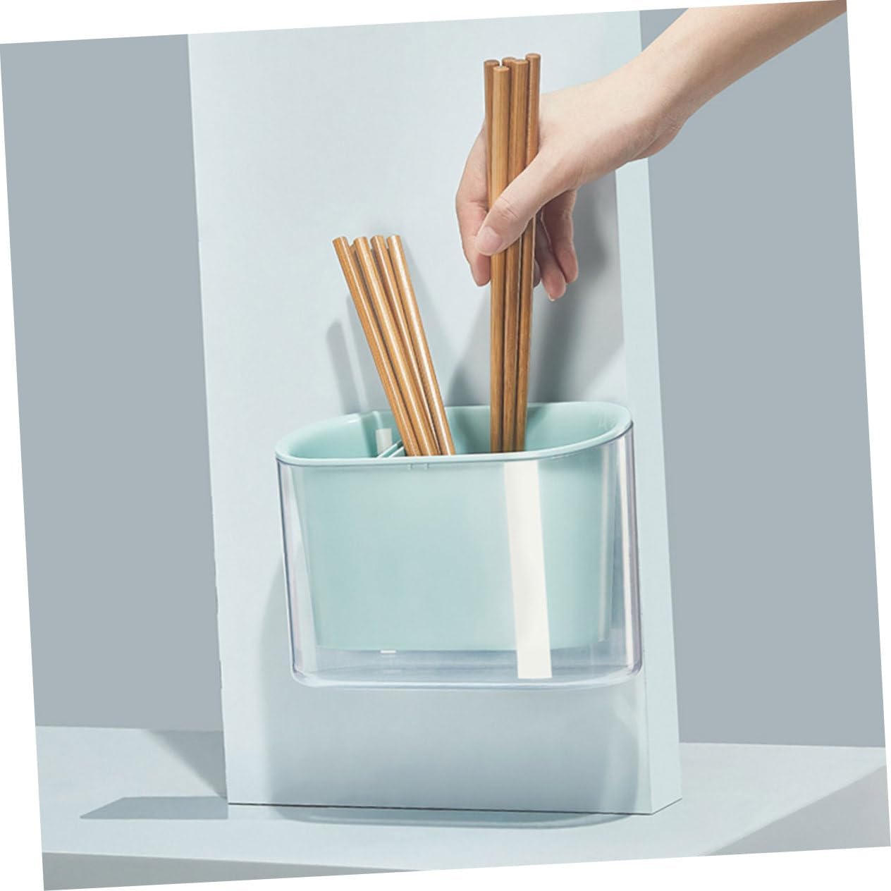 Cabilock 2pcs Plastic Kitchen Sink Organizer Chopstick Drain Stand Cutlery Holder for Sink