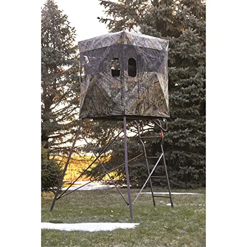 Image of Guide Gear 6 Foot Tripod Hunting Tower Blind, 2-Man Stand Elevated, Hunting Gear Equipment Accessories, 4 by 4