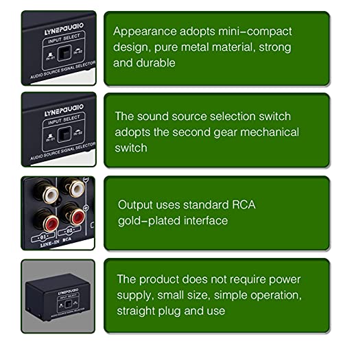 Conmutador audio RCA bidireccional para alternar salidas de sonido 7