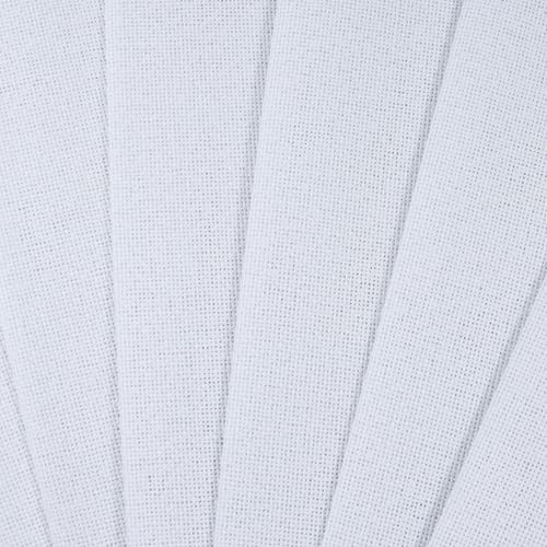 Image of KCS 6 pc of 12 inch x 18 inch 30cmx45cm high Count Counted Cotton Aida Cloth Cross Stitch Fabric (25CT,White)