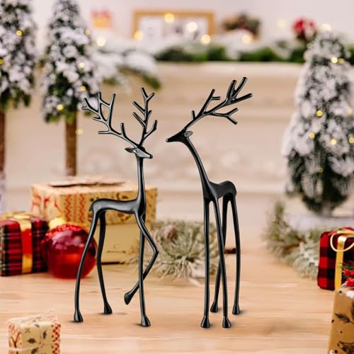 Generisch Schwarze Rentier Metall Weihnachtsdeko Dekofigur Hirsch...