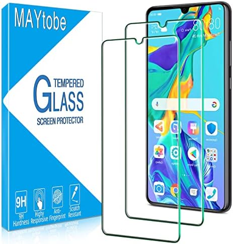 MAYtobe [2-Pack] Screen Protector For Huawei P30 Tempered Glass, 2.5D Round Edge, 9H Hardness, Case Friendly, Bubble Free, Anti Scratch, Easy To Install