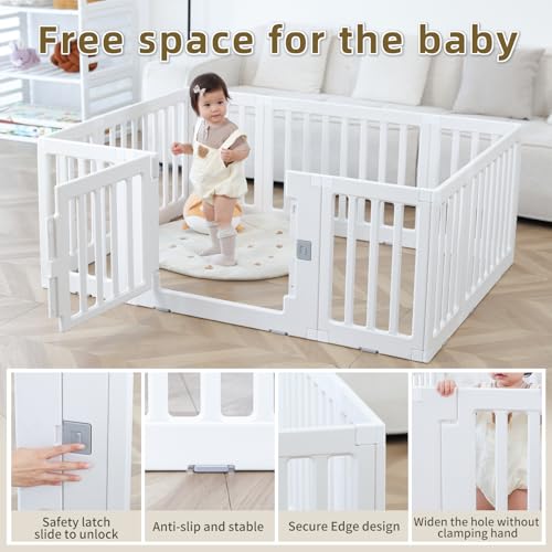 Gupamiga Laufstall Baby Laufgitter Baby Sicherheits-Aktivitätszentrum für drinnen oder draußen 150×110cm PLP-WL071-10