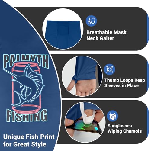 Image of Palmyth Fishing Shirts for Men Long Sleeve UPF 50+ Sun Protection Hoodie