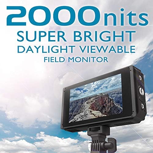 Fotga C50 On-Camera Field Monitor, 5-Inch Ultra Bright 2000nit HD IPS Touch Screen with 3D LUT,Waveform,Vectorscope,Peaking,4K HDMI Input/Output,Dual Battery Slot for DSLR Camera Camcorder Video