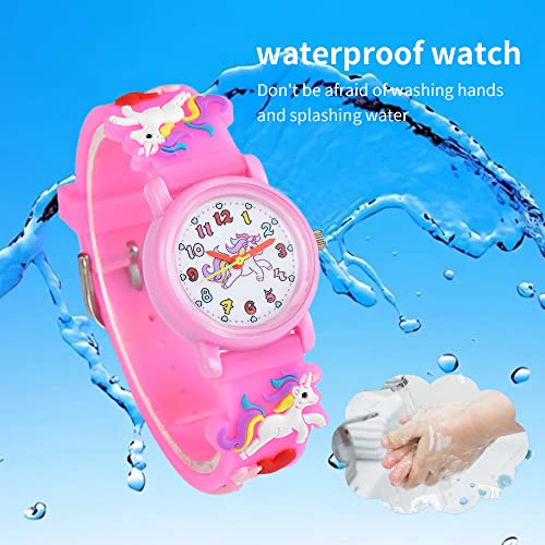 Child's love Kids Waterproof Watch, 3D Cartoon Design, Girls Digital Wristwatch, Ages 3-123