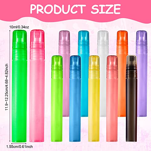 60 Pieces 10 ml Plastic Spray Bottles Empty Fine Mist Sprayer Bottles for Travel Essential Oils Perfume Supplies(Multicolored)2