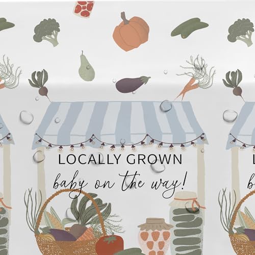 Image of Locally Grown Baby Shower Decorations Tablecloth, 3 Pack, 86in x 55in | Disposable, Farmer Market Vegetable Theme, Locally Grown Theme, Party Table Cover Supplies