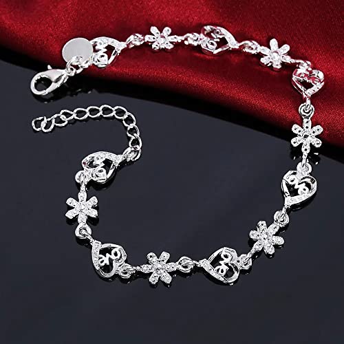 Bracelet crystal heart flower chain aux finitions de prestige - 2