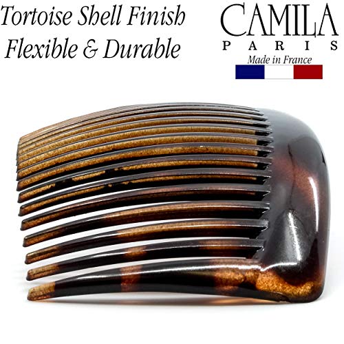 Camila AD66 4 PACK Paris French Side Combs Large 4 Piece Curved Tortoise Shell French Twist Hair Combs Decorative thumb #4