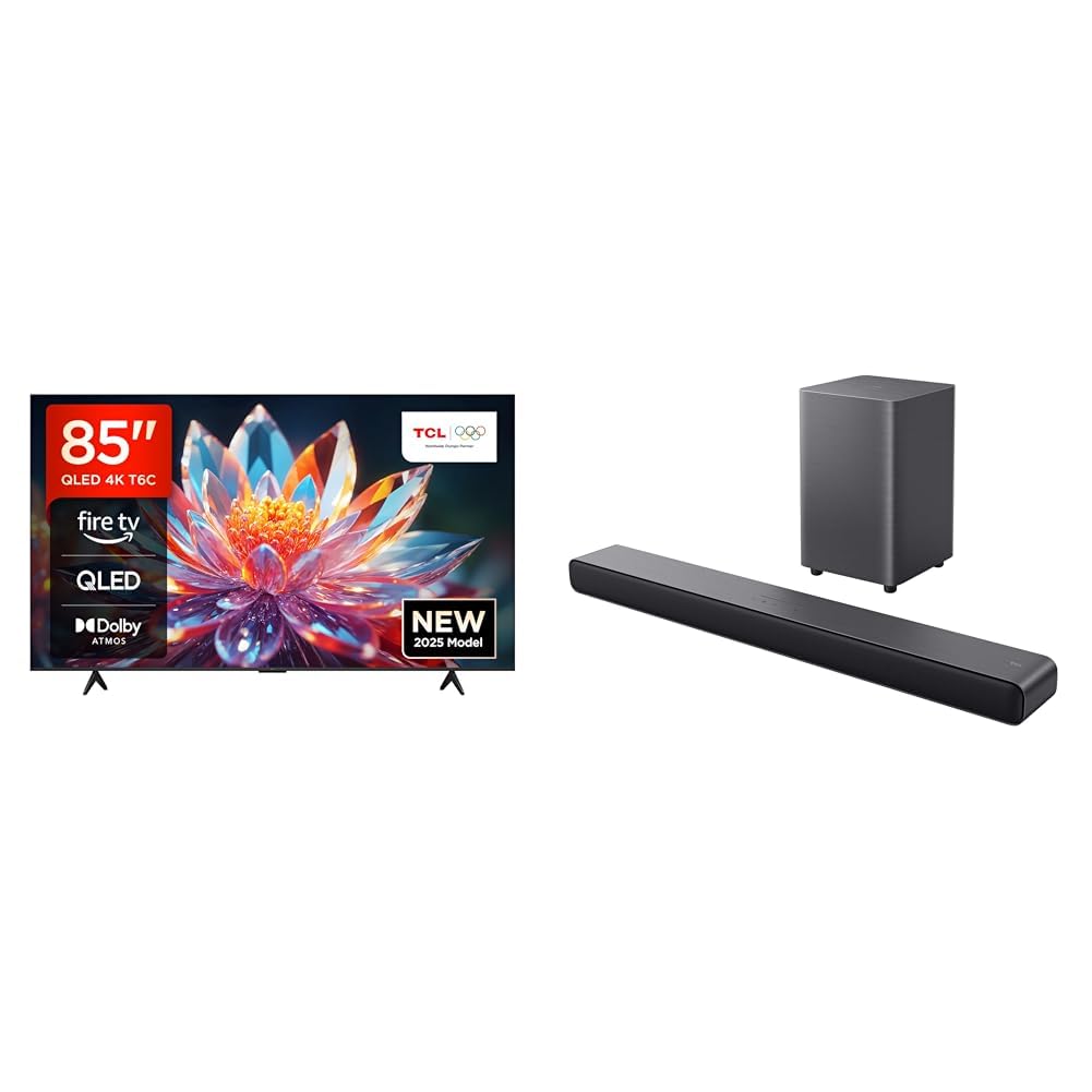 TCL 85T6C 85" QLED TV 4K HDR, Fire TV (Dolby Vision e Atmos, HDR10+, Premi e Chiedi ad Alexa)