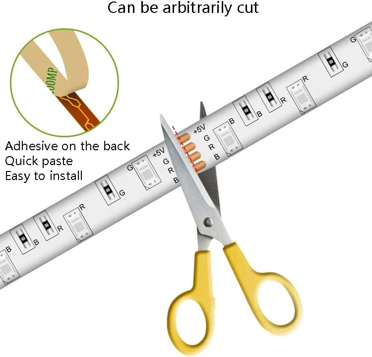 Miniatura 4 de HatAi Tira de luces LED de neón, tira LED USB RGB de 5 V con aplicación + control remoto, tira LED de sincronización de música de 16 colores RGB USB