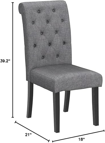 Miniatura 8 de Roundhill Furniture Leviton - Juego de 2 sillas de comedor Parsons de madera maciza, color morado Púrpura,Gris,Azul,Beige Bronceado