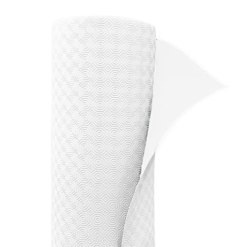 INTRECCI Mollettone Tavolo Rettangolare, Tovaglia Copritavolo Antiscivolo, Sotto Tovaglia, Rivestimento per Cassetti, Rotolo 140x400 cm, Colore Bianco