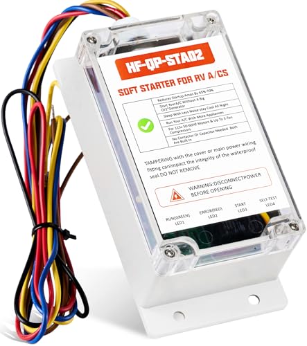 Soft Start for RV Air Conditioners Reduces Startup Current by up to 75% Easy DIY Install Quiet Start IP65 Waterproof Reverse Motor Protection for Home RVs Vans & Generator Use