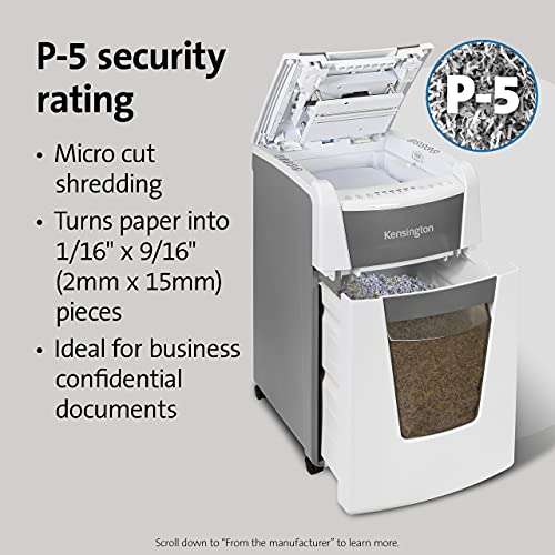 Image of Kensington Paper Shredder - New OfficeAssist 300-Sheet Auto-Feed Micro Cut Anti-Jam Heavy Duty Shredder with 15.8 gallons Pullout Wastebasket, Lockable Chamber and 4 Casters (K52051AM)