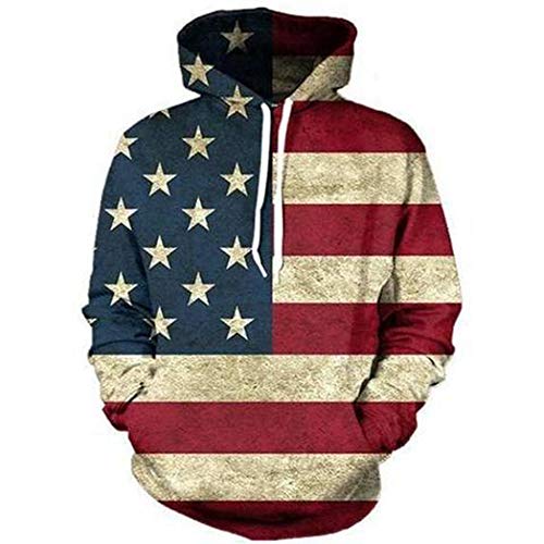 Generic Brands Soul Unisex American Flag 3D Print Hoodies Sweatshirts Pullover With Pocket,Multicolored1,L #TOP6