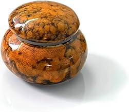 Small Urn, Mini Ceramic Cremation Urns Handmade Small Memorial Urn for Containing Humans or Animals Ashes (Orange)