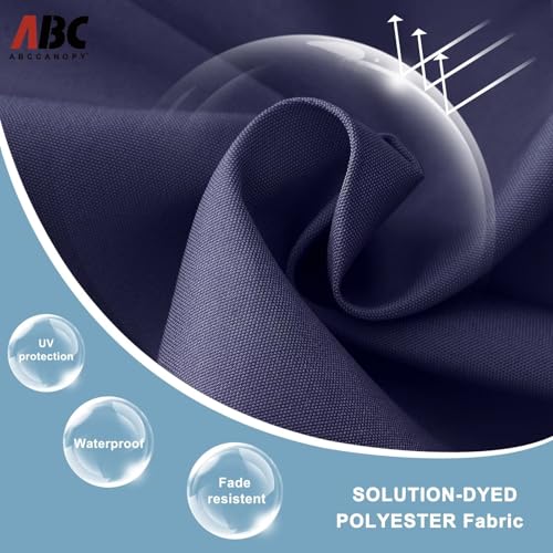 Image of ABCCANOPY Durable Solar Led Patio Umbrellas with 32LED Lights 11FT (Navy Blue)