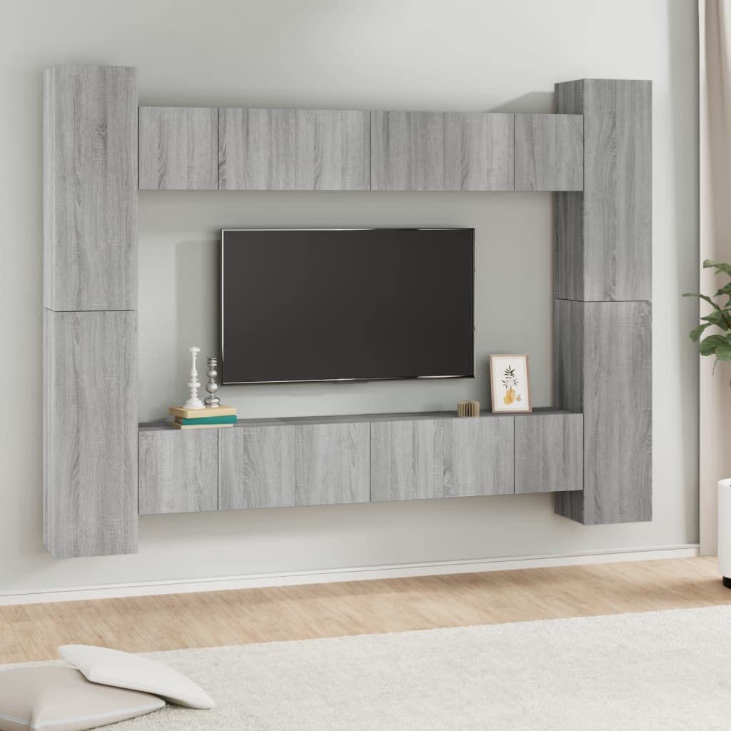 Sonoma - Set di mobili per TV, 10 pezzi, 60 x 30 x 30 cm e 30,5 x 30 x 90 cm, moderna credenza bassa, con spazio di archiviazione, montaggio a parete, per soggiorno, camera da letto