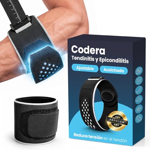 XAUSLY Cincha Epicondilitis Mujer y Hombre - Brazalete Codo de Tenista y Golfista - Codera para Pádel, Gimnasio y Tendinitis - Banda de Compresión Ajustable para Alivio del Dolor y Lesiones (Talla M)