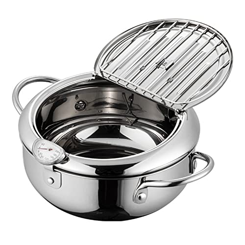Olla, Tempura Sartén Profunda Freidora Grasa Profunda sin Recubrimiento Estilo japonés con...