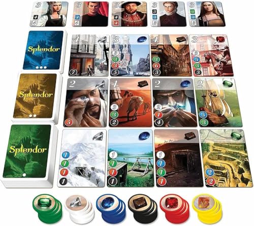 Image of Splendor Board Game - Master The Art of Wealth and Prestige! - Engaging Gem Mining Strategy Game for Kids & Adults, Ages 10+, 2-4 Players, 30 Min Playtime