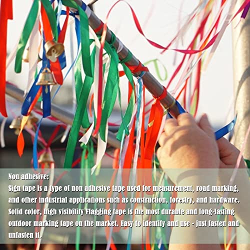 6 Pack Flagging Tape Assorted Colors, Non-Adhesive Plastic Ribbon Neon Marking,1Inch*600Ft, Marking Tape For Tree Marking, Hunting, Boundaries And Hazardous Areas,Trail Marking, Home And Workplace Use #TOP5