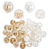 40 Pieces Earring Safety Backs Hypoallergenic Stud Earring Stoppers Covered by Silicone,Gold & Silver