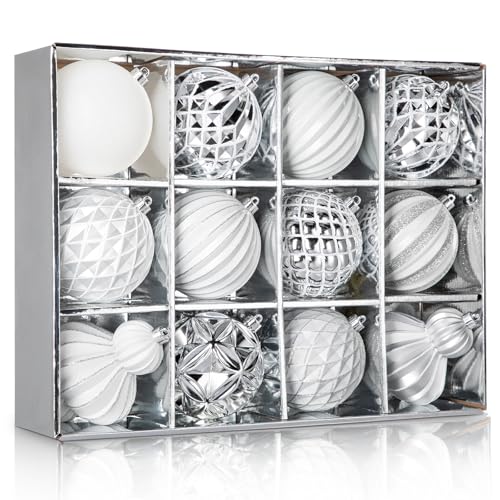 Hollyone 10CM 16CM Weihnachtskugeln Kunststoff, 12PCS...