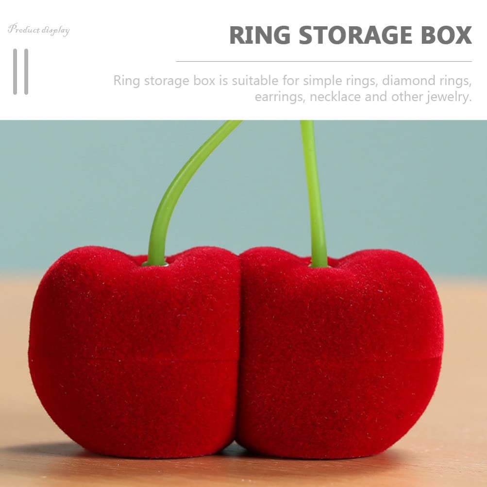 2 Boîtes à Bijoux En Forme De Cerise – Écrins Pour Bague, Boucles D’Oreilles – Cadeau Mariage, Fiançailles, Saint-Valentin – Rouge