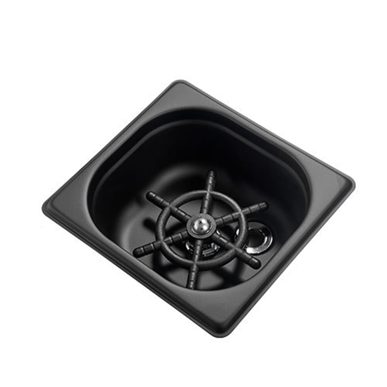 RIZGHWOY Enjuagador de Vidrio Incorporado, Lavavasos Automático de Acero Inoxidable con Rociador de Orificios Múltiples para Fregadero de Cocina, Ideal para Bar y Restaurante en Casa (BLACK)