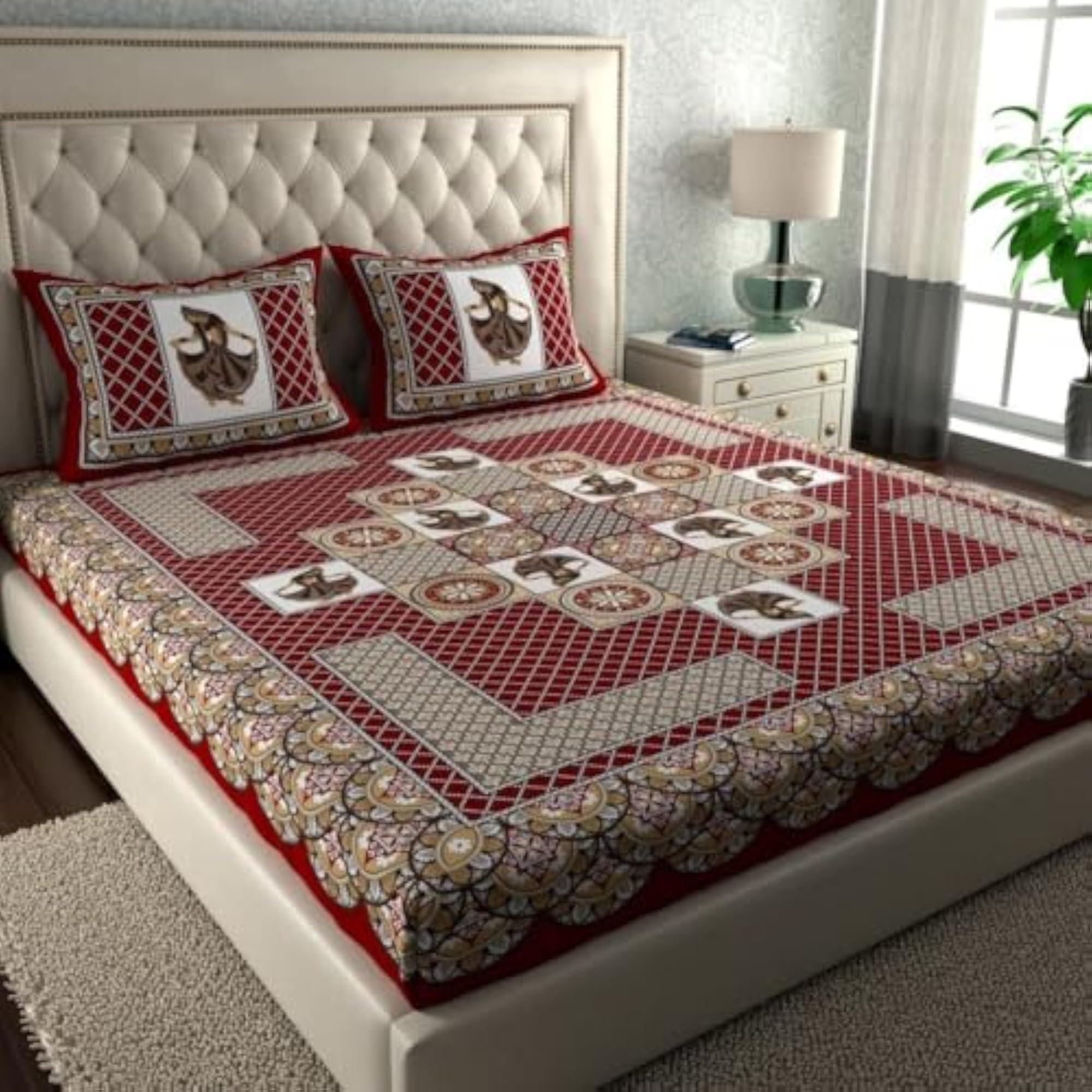 Comfortable Cotton Printed Bed Sheet with Pillow Case