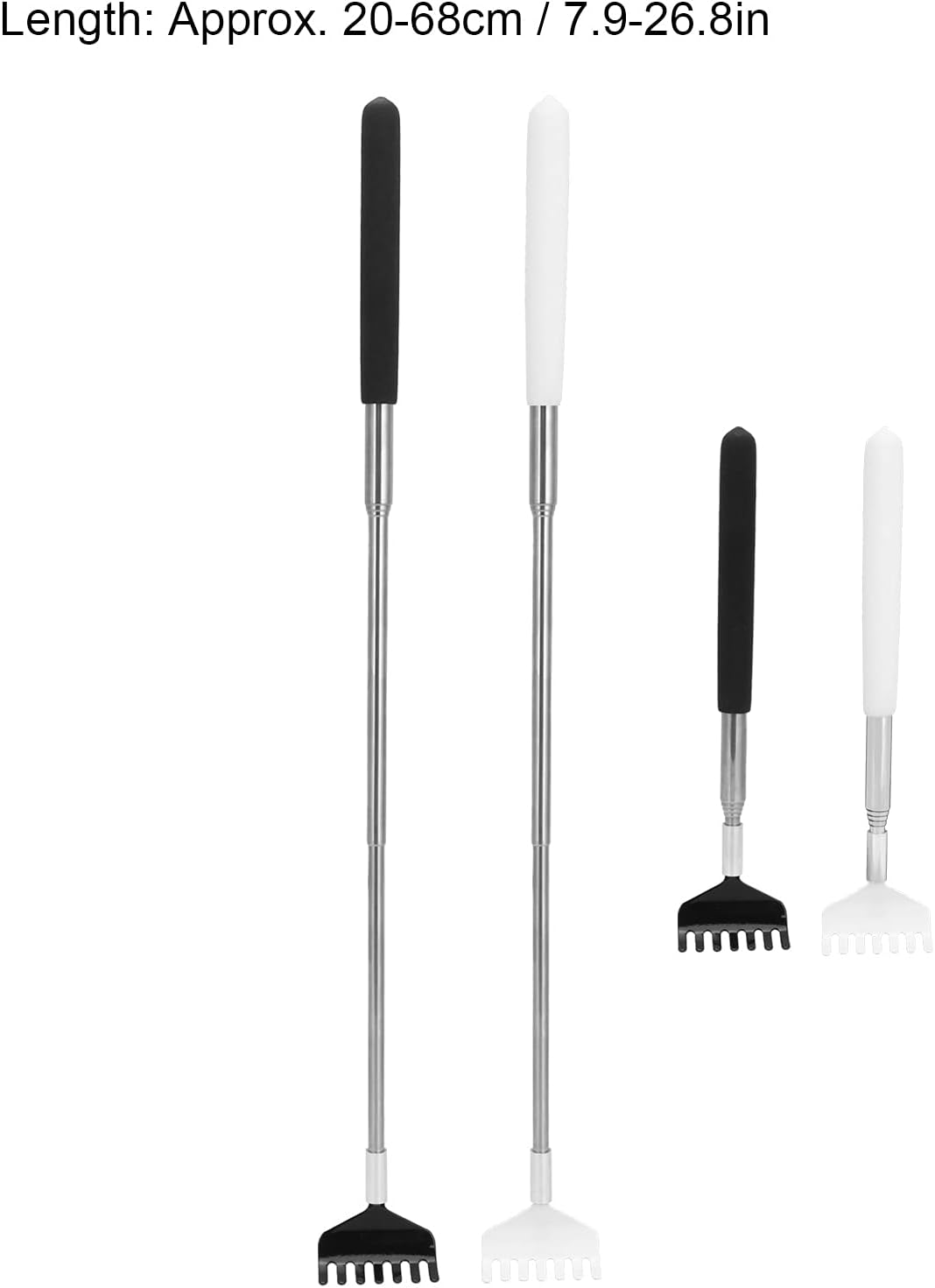 Horoper Portable Extendable Back Scratcher, 2Pcs Back Scratcher Massager Portable Telescopic Stainless Steel Scratching Tool