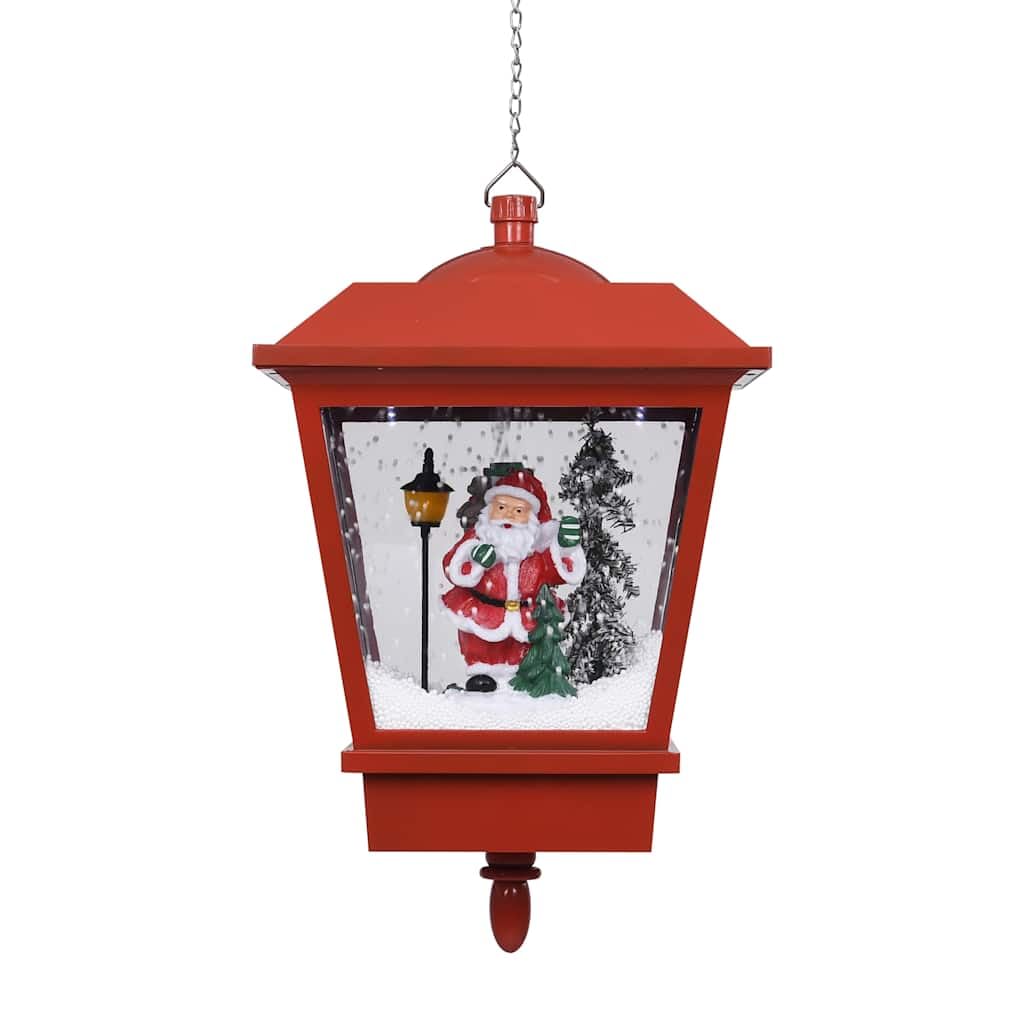 Lampada natalizia a sospensione LED, Babbo Natale, rosso, 27 x 27 x 45 cm