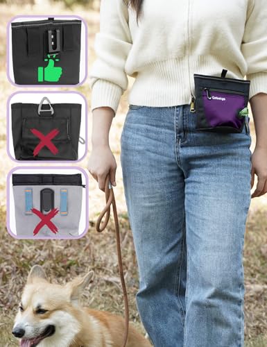 Gobeigo Bolsa de petisco para cães e clicker de treinamento, dois fechos magnéticos atualizados para